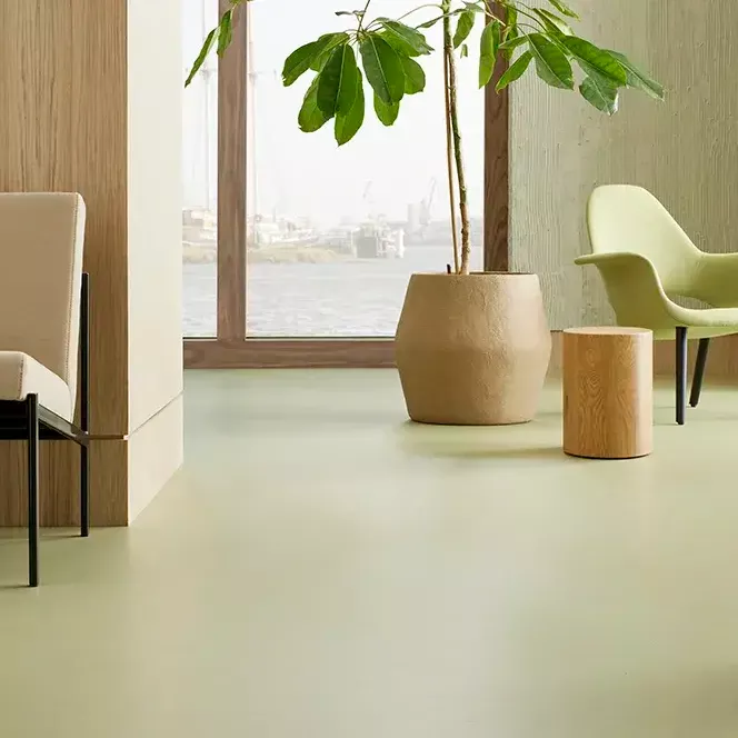 Marmoleum cocoa 3593 matcha with stool copy 2 -  - Linoleum